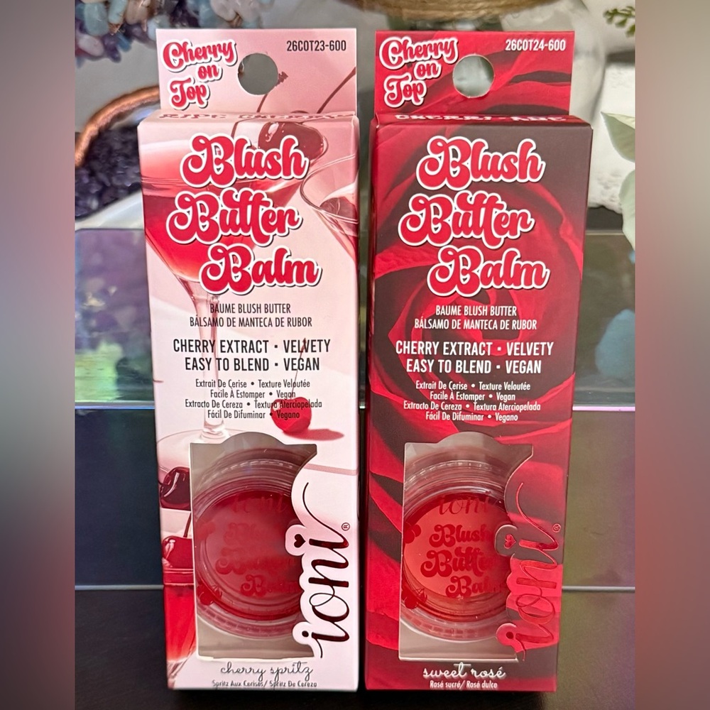 🆕🍒 IONI LIMITED EDITION CHERRY ON TOP BLUSH BUTTER BALM SET OF 2. BRAND NEW.